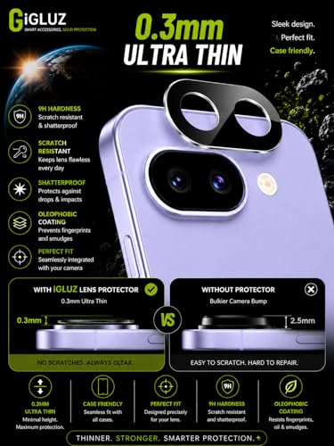Image of iGluz Compatible with Google Pixel 9a Camera Lens Protector (1 Pack) | Premium 9H Tempered Glass Camera Guard | Ultra Clear HD | Scratch Resistant | Case Friendly Fit | Bubble Free Easy Installation