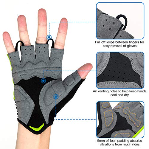 Luvas de ciclismo para ciclismo Souke Sports acolchoadas com meio dedo para bicicleta antiderrapante