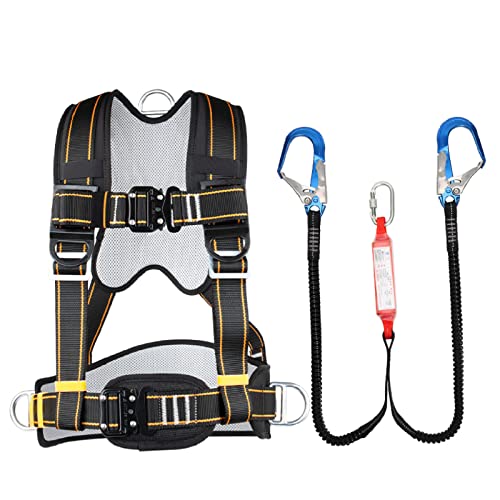 DFYOZX Arnés de Seguridad para Trabajos en Altura, arnés de Escalada Kit de Seguridad para Techo de Cuerpo Completo Kit anticaídas/KC14