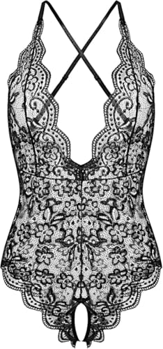 Lingerie for Women One Piece Teddy Lingerie V Neck Sexy Lace Bodysuit