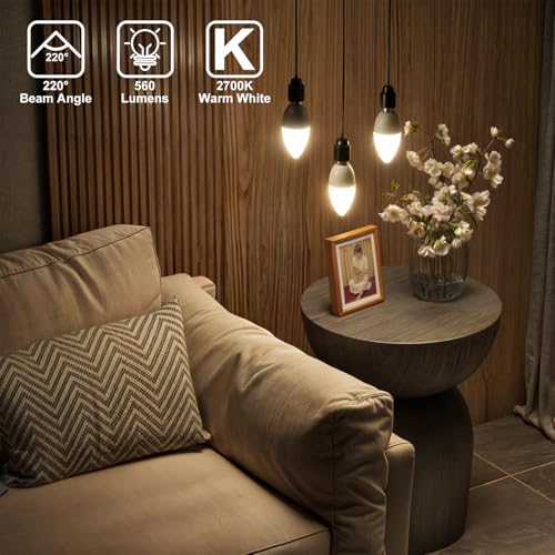 ChangM E14 LED Light Bulb, 5W 560lm E14 Candle Bulbs Lamp, Warm White 2700K - Image 2