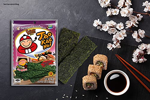 Tao Kae Noi Crispy Seaweed Snack Japanese Sauce, knuspriger Algensnack japanischer Art, 32 g