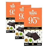 TRAPA COLLECTION|Chocolate Negro 95% Cacao | Tableta 80 g | Sin Gluten (Paquete de 3)