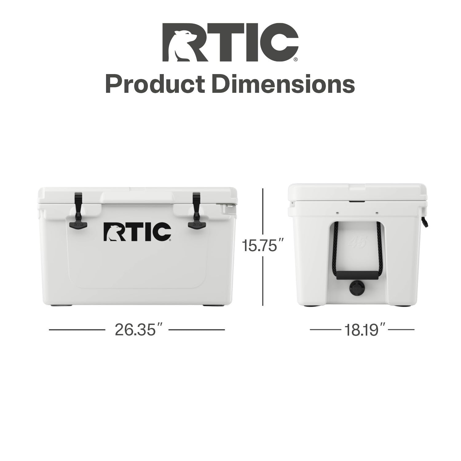 RTIC  クーラーボックス 45QT ホワイト RTIC 45 QT Wheeled Ultra-Tough Cooler Hard Insulated
