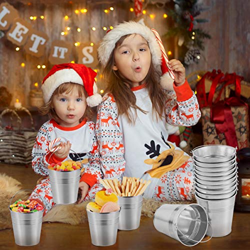 Nuobesty Small Buckets For Party Favors Metal Buckets Mini Tinplate Buckets, Tin Pails Snack Buckets Ice Buckets With Handle For Party Favors, Candy, Icing And French Fries, 12 Pieces #TOP2