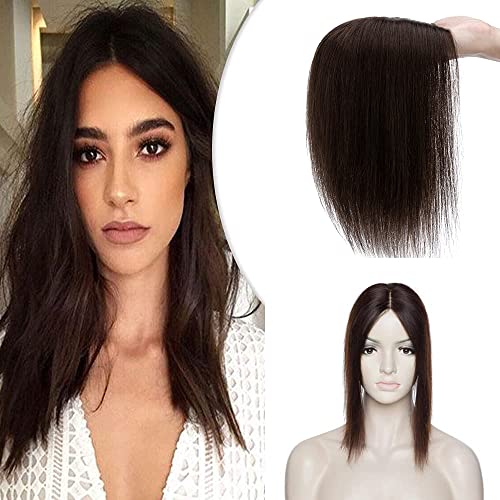 Hairro Human Hair Topper, Clips in 100% Real Hairpieces with