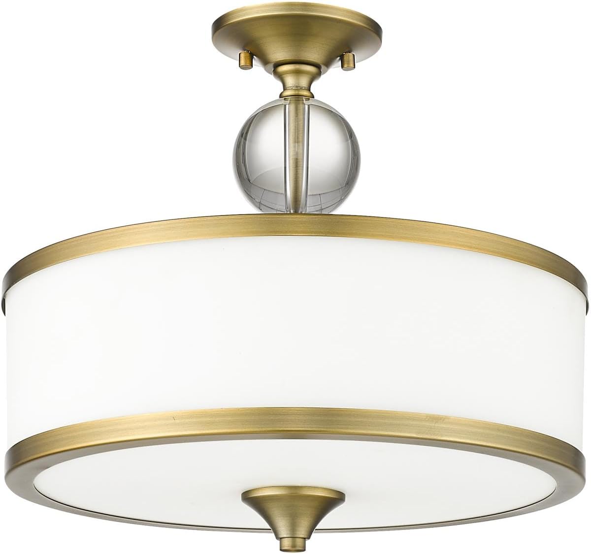 Z-Lite 3 Light Semi Flush Mount 307SF-HBR, Brass