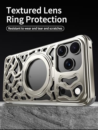 Coque iPhone 17 Pro Max sans cadre en aluminium rock avec béquille rotative 360 - 2