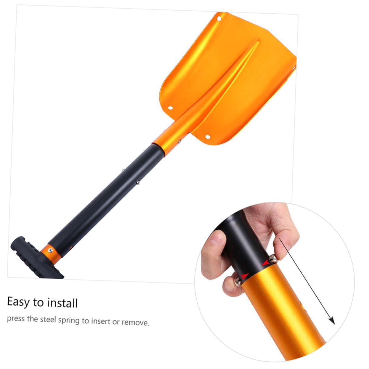 SEWACC Pelle à Neige Saison Hivernale de Déneigement Pliante en Alliage D'aluminium pour Voiture Raclette et Rangement Facile