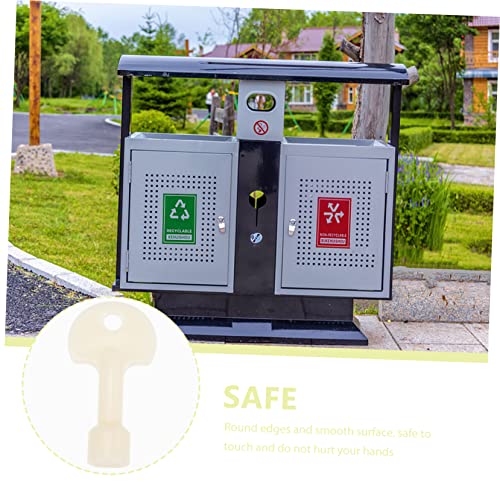 Sewoart Trash Can Key Outdoor Trash Bin Cabinet Trash Can Box Safety Keys Trash Can Triangle Key Spanner Socket Wrench Plastic White Locking Garbage Can Triangular Key Box #TOP7