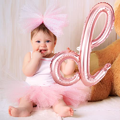 Personalized Name Happy Birthday Balloon Large 18'' Script Cursive Happy Birthday Banner With Extra 2 Sets A- Z Letters Balloons Mylar Foil Birthday Party Decorations For Kids, Women, Men, Rose Gold #TOP3