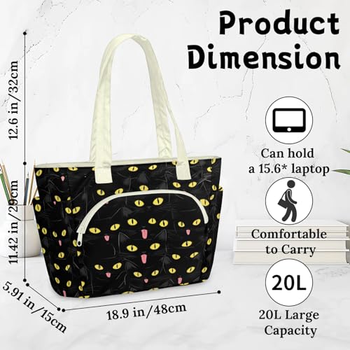 Sac cabas chat noir en textile matelassé grand format - 4