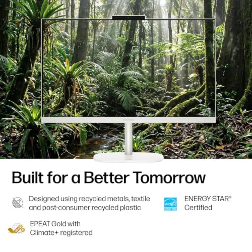 Image of HP OmniStudio 24 inch Full HD All-in-One Desktop Computer, 16GB DDR5 RAM, 128GB UFS Storage, Intel Quad-Core CPU, WiFi 6, Bluetooth 5.4, Keyboard & Mouse, Windows 11