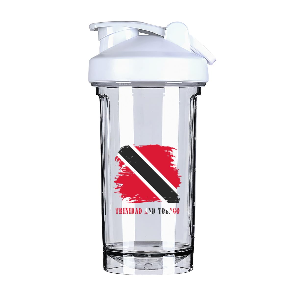 Vintage Trinidadian and Tobagoans Flag 7 18 Ounce Shaker Cup,Fashion Theme Pattern Shaker Bottle Leak-proof Workout Shake Bottles 500ML/18 oz Perfect for Pre Workout White 0