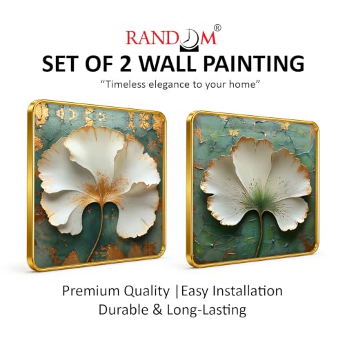 Image of RANDOM Premium Square Wall Painting Set of 2, 38 x 38 cm (Premium Painting)