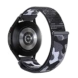 [DDYQQT] 時計バンド 腕時計スマートウォッチベルト 16mm 18mm 22mm 20m 男女兼用 時計ベルト スポーツループ ナイロン スポーツ 通気性 柔らかく 工具が要らなく 調整が簡単 （22mm カモフラージュブラック)