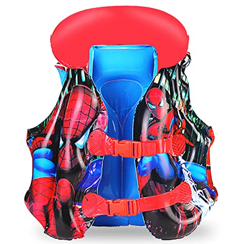 Gonflable Gilet Natation Enfant - Miotlsy Spiderman Gilet Gonflable, Natation Gilet Gonflable D'aide à La Natation avec Réglables pour Garçons Filles Eté Sports Nautiques Entraînement de Natation