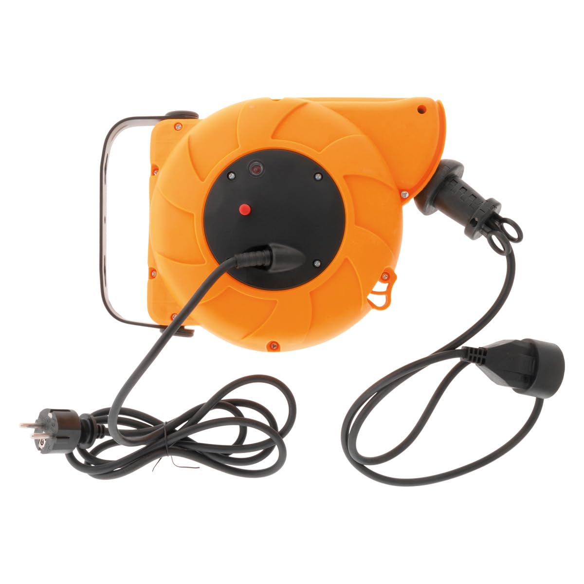 Zenitech - Set di 4 avvolgitori da parete, cavo HO5VV-F, 3G1mm², 11 m + 2 m, colore: Arancione