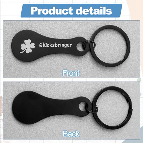 JIYIN 3 Einkaufswagenlöser, Einkaufswagenchip Metall Abziehbar Einkaufswagen Einkaufschip Schlüsselanhänger Glücksbringer Schlüsselring Einkaufswagenchip