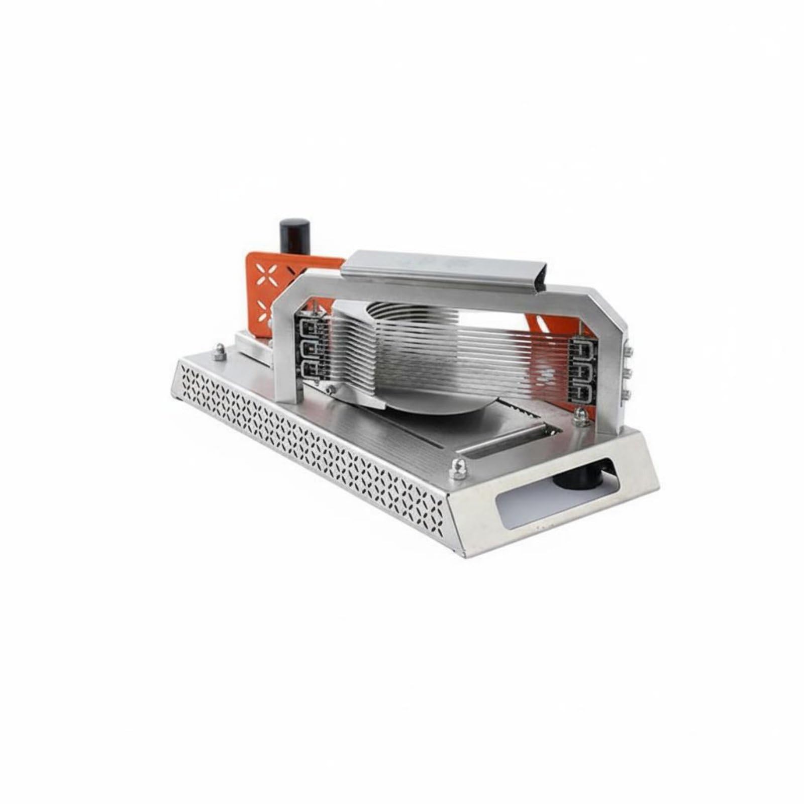 Qianly Manueller Tomatenschneider manuelle Bedienung Tomatenschneider gleichmäßige Scheiben Edelstahl Obstschneider für Gastronomiepersonal, Catering