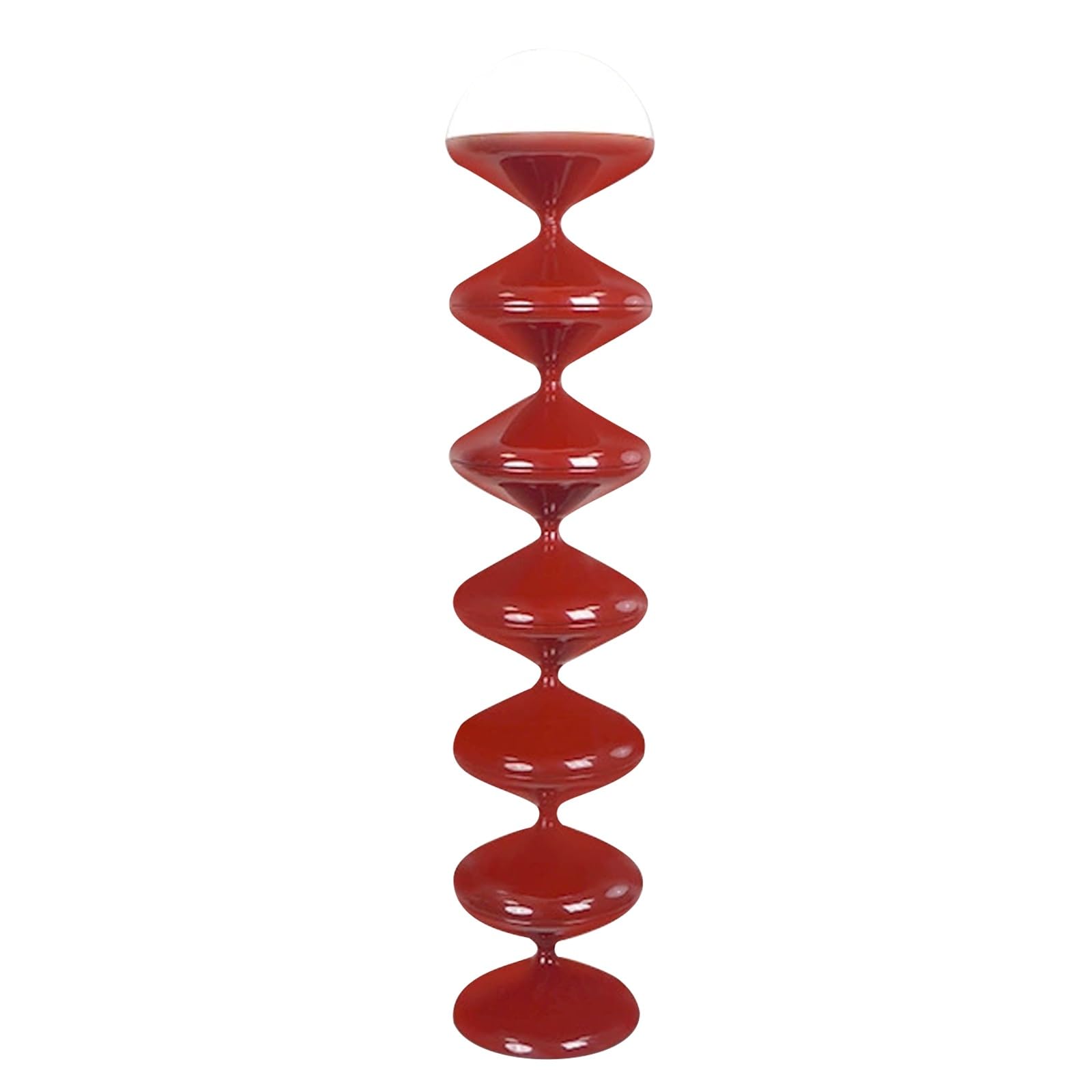 ATAPNLNMTZ Modern Floor Lamp, Tall Standing Light with Dome Glass Shade, 3 Color Temperatures, Stand up Lamps for Living Room, Bedroom(Red)