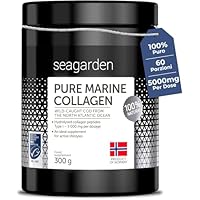 Seagarden Collagene Marino in Polvere – Collagene Idrolizzato Tipo I – 5000mg – Collagene Integratori per Capelli, Pelle, Ossa e Articolazioni – Non Aromatizzato – 300g – 60 porzioni