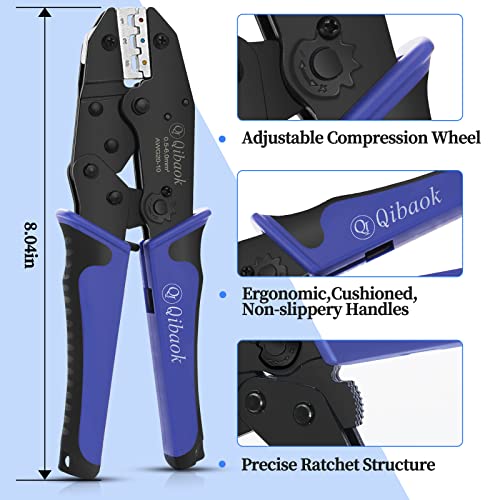 image for Crimping Tool Set Qibaok Ratcheting Wire Crimper Tool with 4 PCS Inter