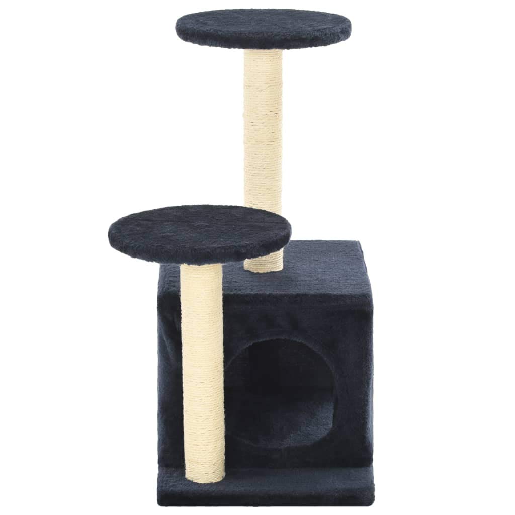 Rascador para gatos de sisal, 60 cm de alto, con columnas de escalada, casa y plataformas, compacto, estable, de material de madera para vivienda, salón, cuidado de las garras y empleo