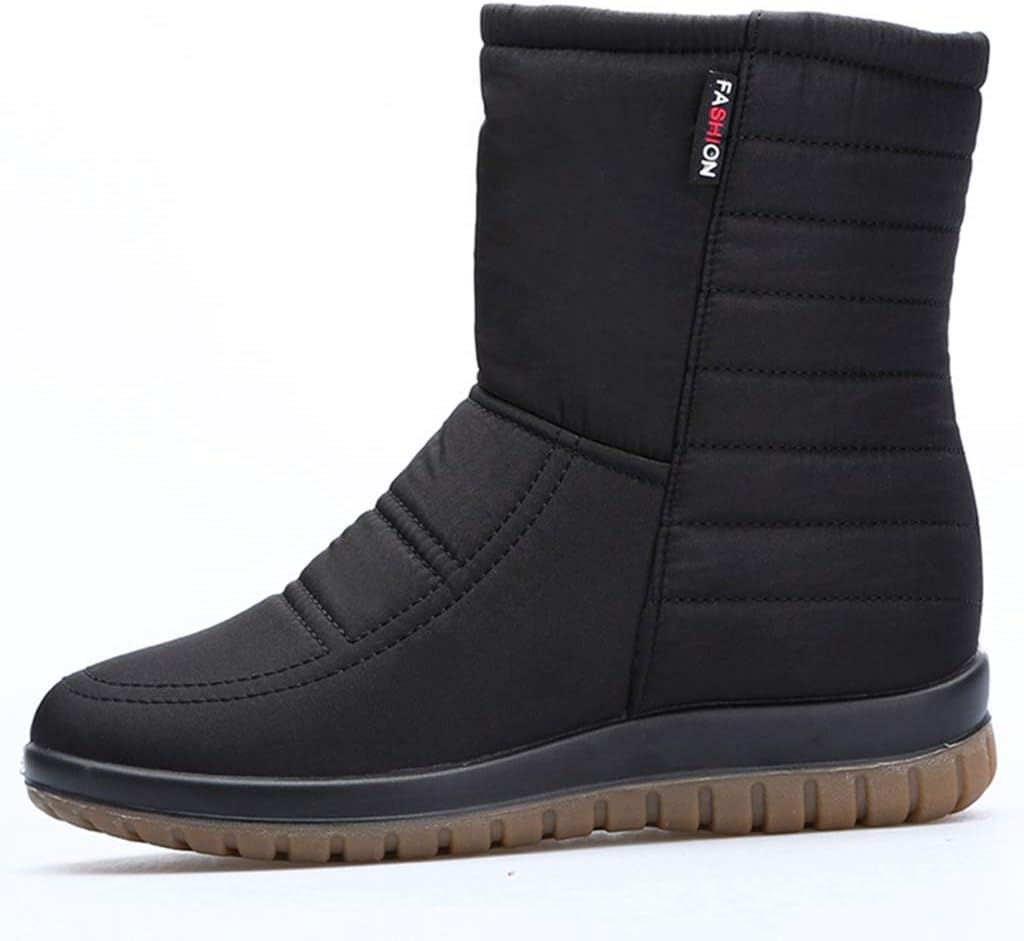 MIOKE Women's Winter Waterproof Rain Snow Ankle Booties Warm Fur Zipper Anti-slip Outdoor Snow Short Boots