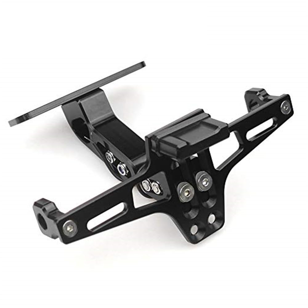 Kennzeichenhalter Motorrad Motorrad Universal verstellbare hintere Heckhalterung for Nummernschildhalter(Noir)