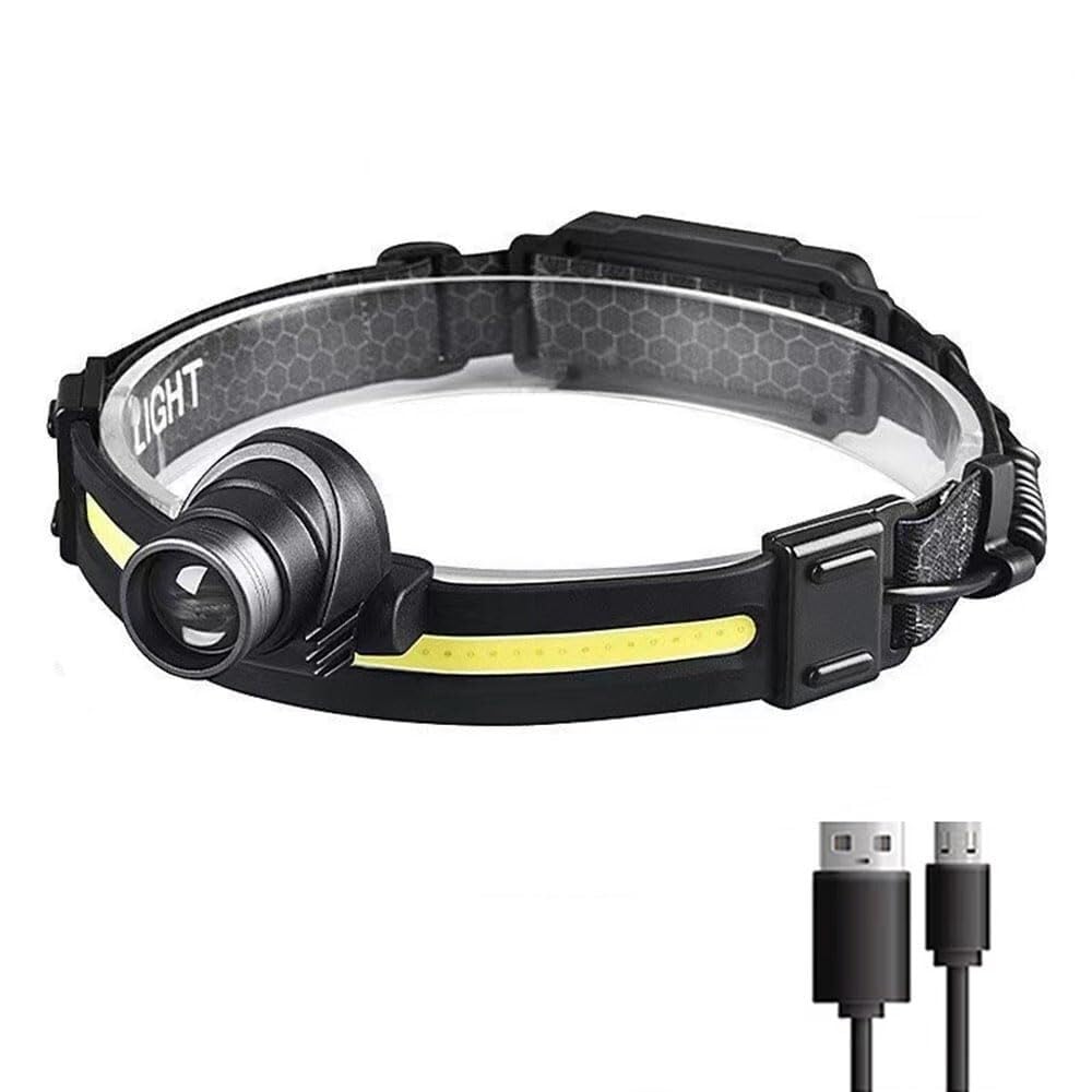 QFGVMXBWKZH Sensor Headlight LED Outdoor Zoom Model Floodlight COB Head-Mounted Fishing Light Running Headlamp