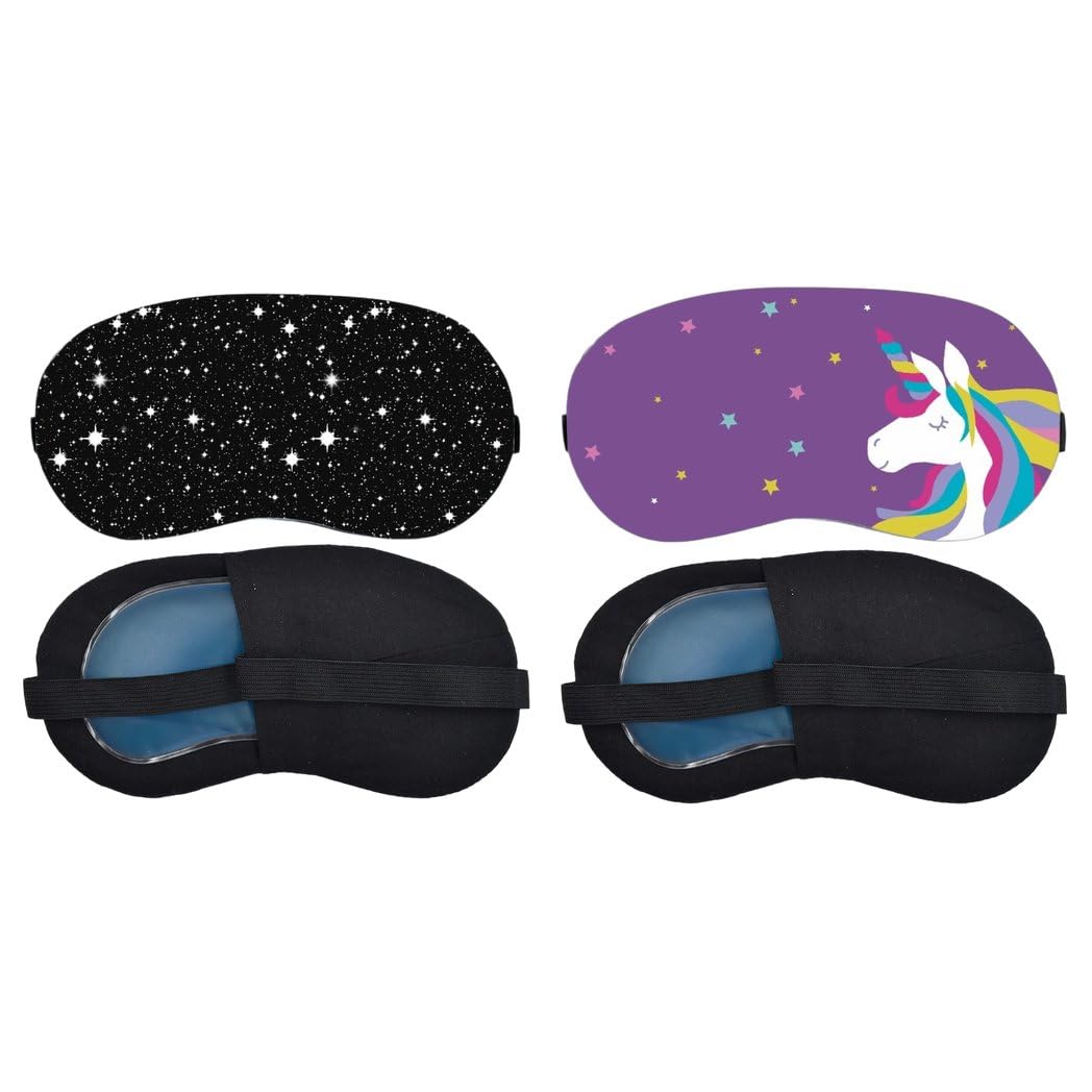 Aoxeria Starry Night Sky, Rainbow Unicorn Sleeping Eye Mask Combo, Soft Comfortable Light-Blocking Eye Cover for Women, Men & Kids, Reusable Blindfold for Night Sleep, Nap, Travel, Flight (Pack of 2)-image-38