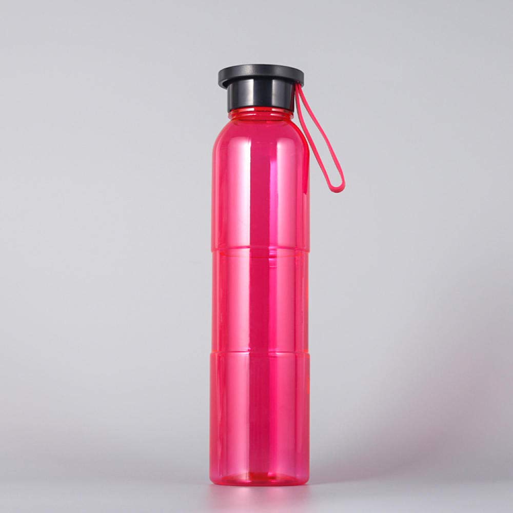 Borraccia da 500 ml per sport all'aria aperta, per studenti, bicicletta, equitazione, tazza in plastica satinata, colore: bianco (colore : rosa rosso)