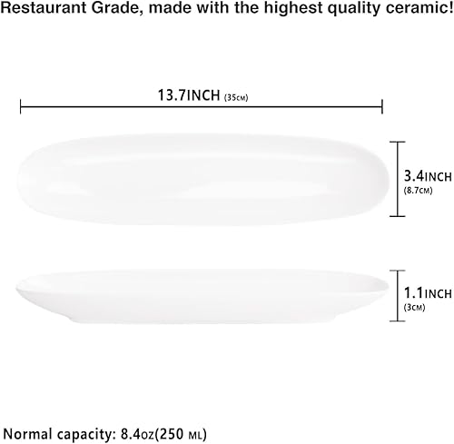 Miniatura 2 de Ceramics Olive Plate, Olive Cookies Tray - Large, Chip Resistant,White Porcelain Olive Canoe, Dishwasher Safe, for Snacks, Condiments,Appetizers