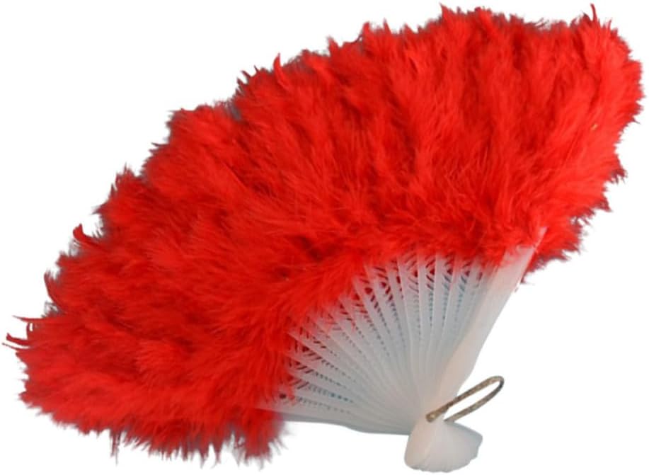Red Folding Hand Fan for Performance and Party Supplies