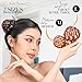 RC ROCHE ORNAMENT 6 Pcs Womens Shell Dome Round Circle Stylish Fashion Plastic Strong Grip Hinge Side Slide Bun Maker Clips Girls Beauty Accessory Hair Clip, Medium Brown