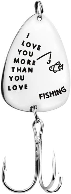 Love You More Than You Love Fishing Lure, Gift for Boyfriend Husband Dad Birthday Christmas Gifts Xmas