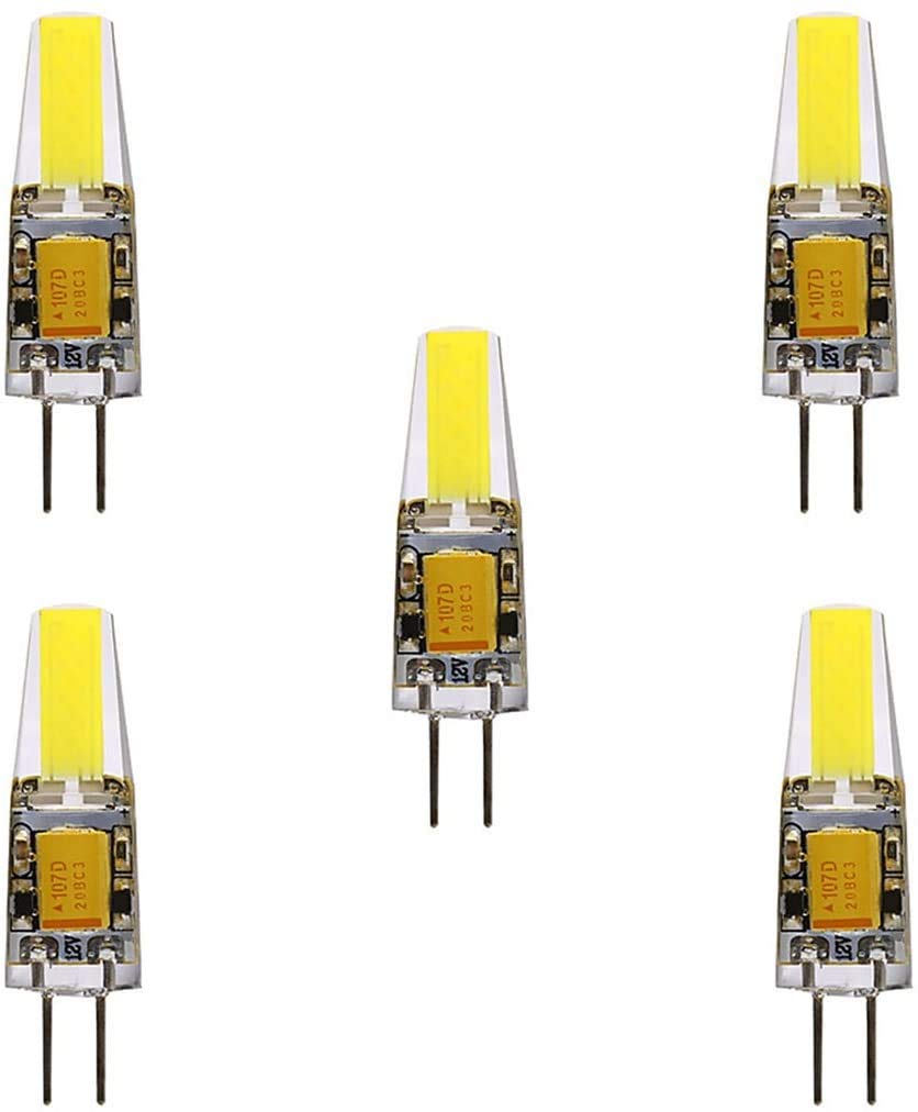 LED Bulbs G4 2W Sapphire LED​ 100-200LM Warm White/Cold White Waterproof LED Corn Bulbs AC/DC12-24V (5PCS) Lighting Bulbs (Color, Cold White),Cold White