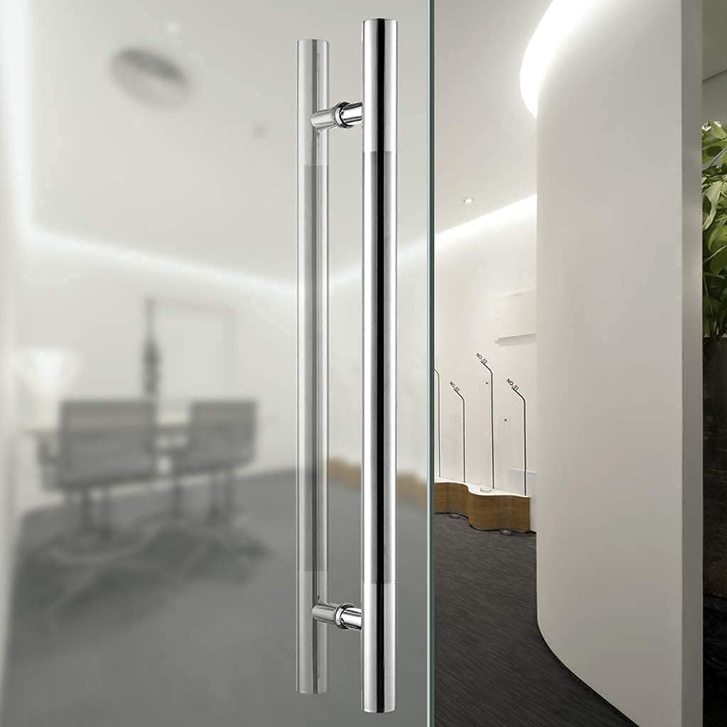 Maniglia per Porta Maniglia per Porta in Vetro in Acciaio Inossidabile Maniglie per Porte Scorrevoli per Ufficio Tubolari Commerciali 10 Dimensioni Maniglie per Porte Hardware/80 * 55Cm