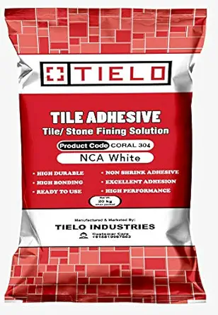 TIELO Tile Adhesive, Floor and Wall Tile Fixing Adhesive, Ceramic/Vertified Tile/Stone Fixing Solution, (White 20 Kg)