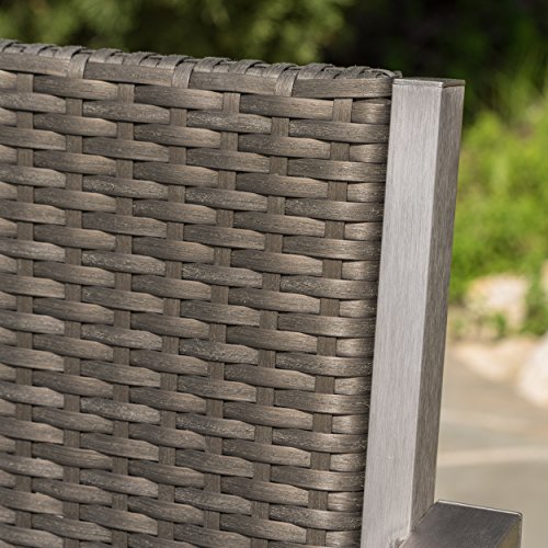 Crested Bay 3 Piece Grey Outdoor Wicker And Aluminum Bar Set (3 Piece Set, Grey With Wicker Top) #TOP5
