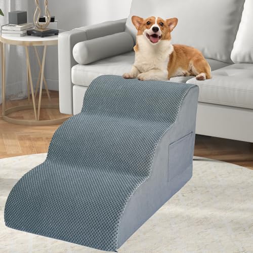 Yukfona Escadas para Cães para Camas Altas, Escadas para Cães de 3 Degraus E Degraus de 15,8