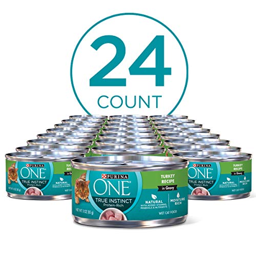 Purina ONE Natural, High Protein Cat Food, True Instinct Turkey Recipe in Gravy - (24) 3 oz. Pull-Top Cans - Image 3