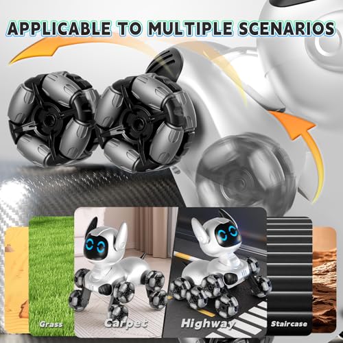 4DRC Robot Dog Toys for Kids, Remote Control Robots Dog with Auto-Demonstration, RC Stunt Remote Control Smart Robot for Age 8 9 10 11 12 Year Old Boys Girls Birthday Gift Present - Thumbnail 6