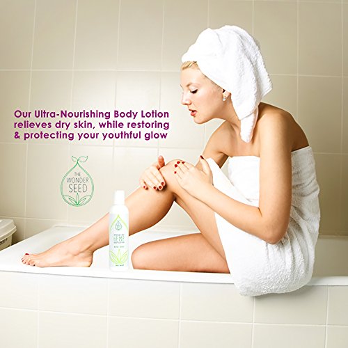 The Wonder Seed Hemp Oil Body Lotion For Women & Men - 100% Natural Organic Formula - Intensive Hydrating Action - Non Greasy Daily Moisturizer - Proudly Cruelty Free Beauty Products (Water Lotus) #TOP2