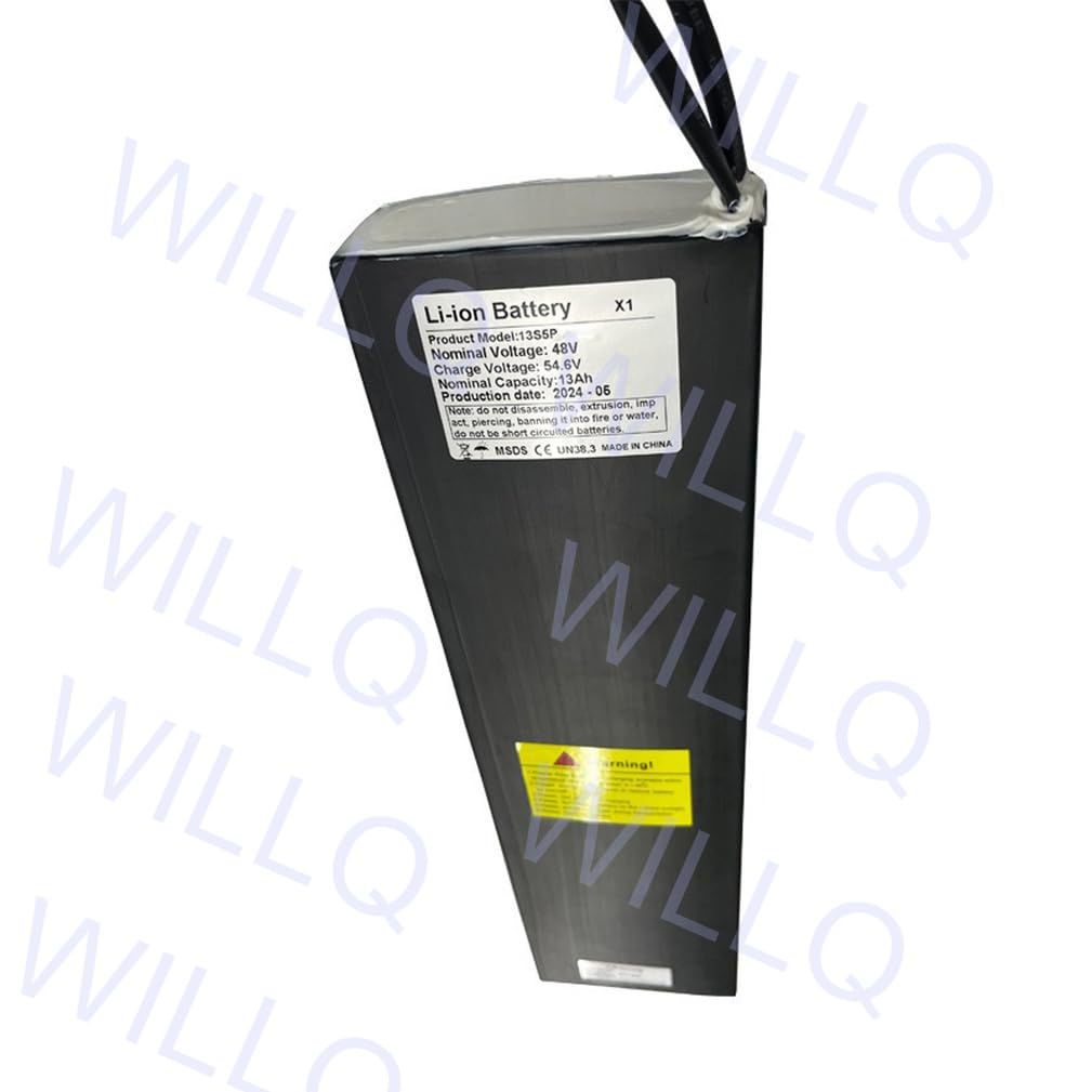 Batteria al Litio per Monopattino Elettrico 48V 13Ah con XT30 + XT60 | Batteria di ricambio ricaricabile da 48 V, con BMS integrato, per kit motore per monopattino pieghevole X1.