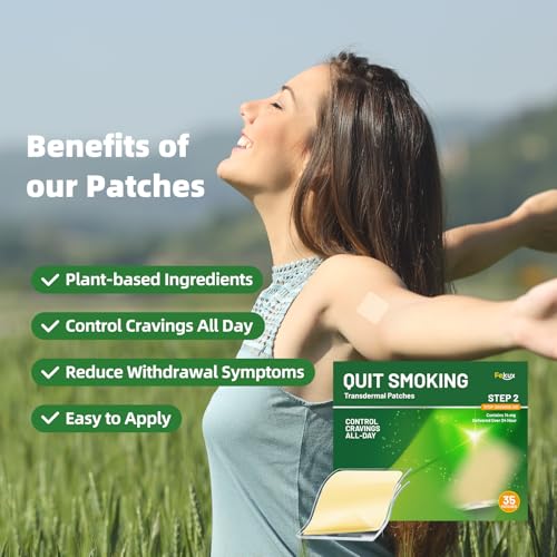 Fekux Quit Smoking Patches Step 2-14 mg Stop Smoking Aids Patches, Easy & Effective Helps Quit Smoking, Stop Smoking Aids That Work - 35 Patches