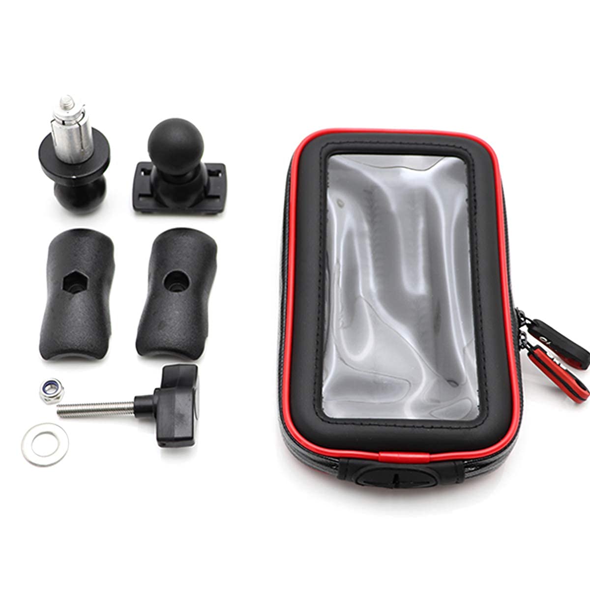 Custodia per Moto con porta Cellulare, Impermeabile, con Scomparti per carte di Credito, per con foro Rotondo