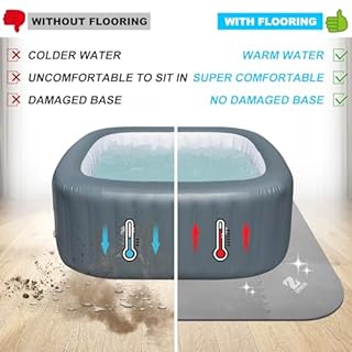 ZOMOFEW 1/2" Thickness 85IN Hot Tub Mat for Inflatable Tub,Hot Tub Pad Foundation, Upgraded Thickened Eva Foam Padding for Outdoor Hot Tubs (Square-Shaped)