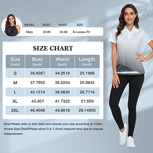 Little Beauty Women's Golf Polo T Shirts Short Sleeve Collared Lightweight Moisture Wicking Athletic Print Tennis T-Shirts #TOP5